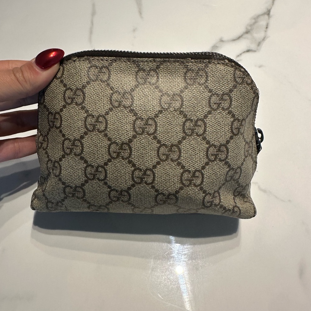 Gucci Beige Monogram Cosmetic Bag